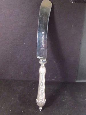 Vintage German Wilkens .800 Silver 10 1/4"  ROUNDED BLADE  KNIFE Mono G - Image 1 of 3