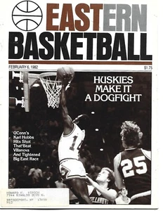 FEBRUARY 1982 EASTERN BASKETBALL MAGAZINE UCONN HUSKIES KARL HOBBS BIG EAST NOVA - Picture 1 of 1