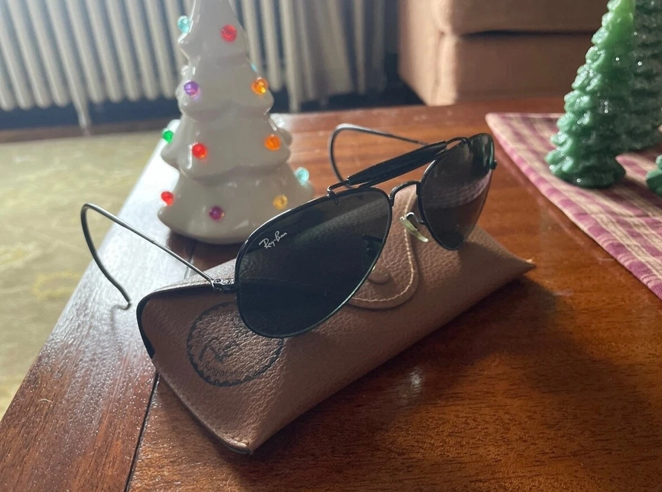 Vintage Authentic Ray Ban wrap around aviator G15 style Made in Italy - Image 1 of 4