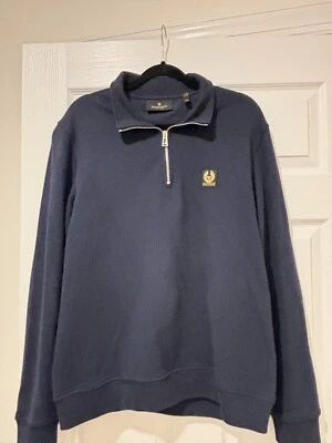 Sudadera Belstaff Cuarto Cremallera Azul Marino Talla XL Foto 1 de 2