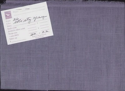 26 ct Cross Stitch Fabric Misty Gray 20x22" Cashel Linen Twisted Threads - Image 1 of 2