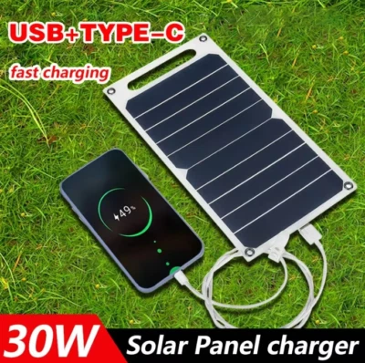 Tragbares Mini Solarpanel 5V USB Typ-C Laden Powerbank für Handys Auto IP65 - Bild 1 von 4