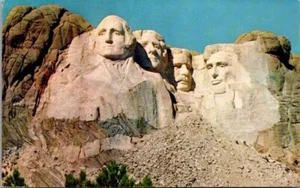 MOUNT RUSHMORE MEMORIAL Black Hills, South Dakota SD um 1962 Postkarte - Bild 1 von 2