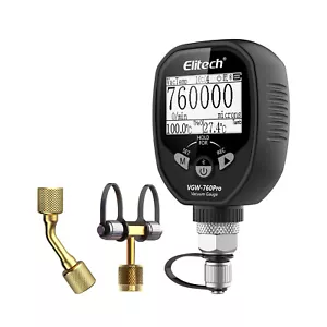 Elitech Full-Range Micron Gauge Wireless Vacuum Gauge w/Adaptor VGW-760pro - Picture 1 of 6
