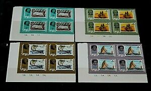 FIJI 1970 EXPLORERS & DISCOVERS ISSUES SET OF 4 IN CNR BLOCKS OF 4 FINE M/N/H