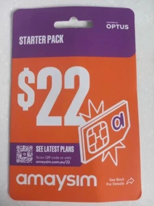 Amaysim $10 and $22 Mobile Starter Packs Prepaid Sim Card - Picture 1 of 2