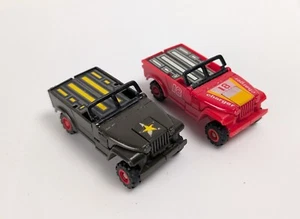 1980's Robot Moto Bot Army Military & Red Jeep Transforming Action Figure - Picture 1 of 2
