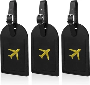 4 Stück Kofferanhänger, Gepäckanhänger Reise Koffer Tags mit Black-3pcs - Bild 1 von 5