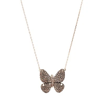 COLLAR MARIPOSA DIAMANTES DISNEY LEVIAN ALOHA NA HOKU ORO ROSA 14K NUEVO $4300 Foto 1 de 4