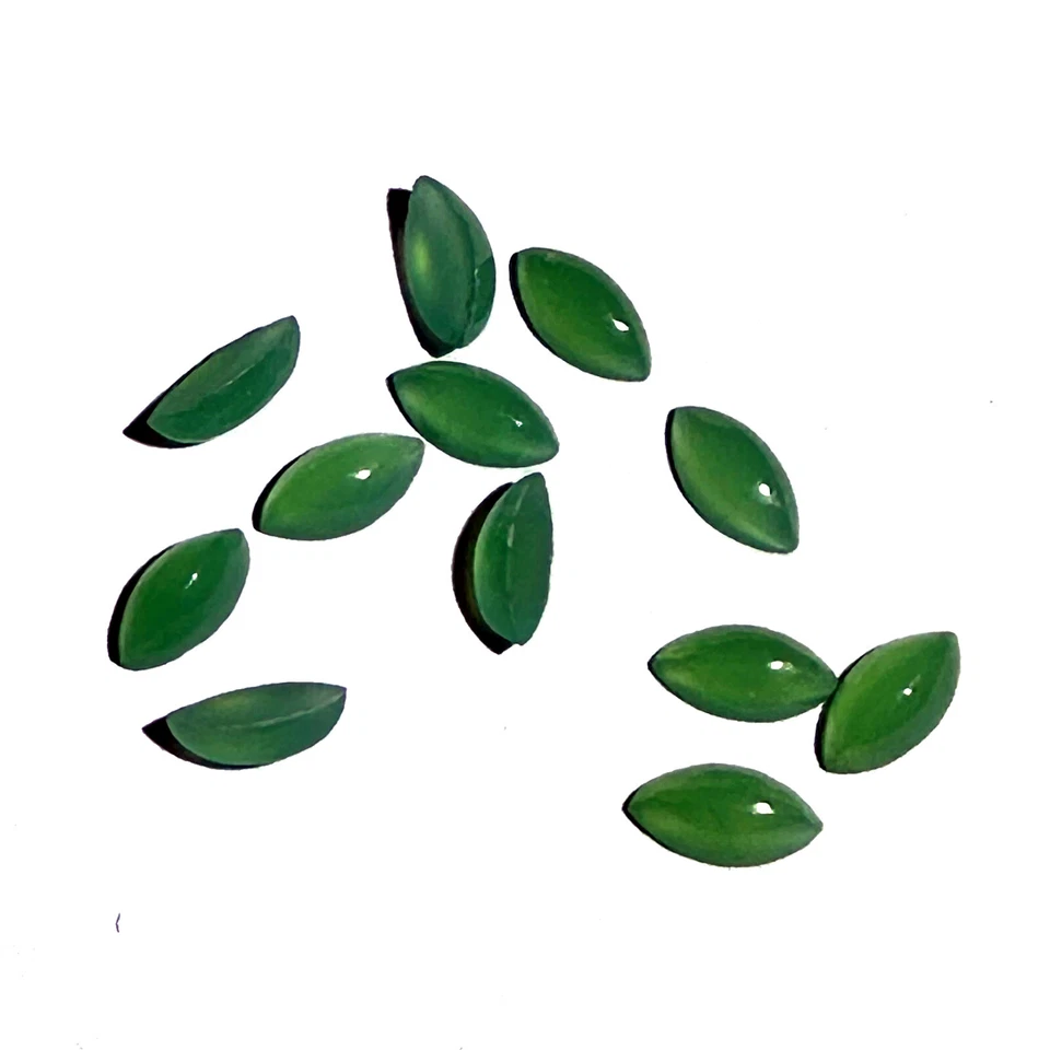 Serpentine Green Marquise Cabochon 6x3mm - Approx 10 pcs - LT24 - Image 1 of 1