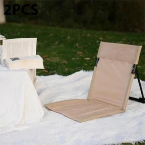 Foldable Camping Chair with Backrest Cushion for Outdoor Garden Park Picnic Beac - Picture 1 of 27