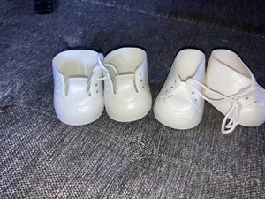 Scarpe Vintage Cabbage Patch Bambini/Totsy/Doll 1 PAIO Bianco Scarpe stringate - Foto 1 di 1