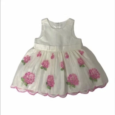 Vestido para niña talla 6 meses princesa americana blanco y rosa floral Foto 1 de 4