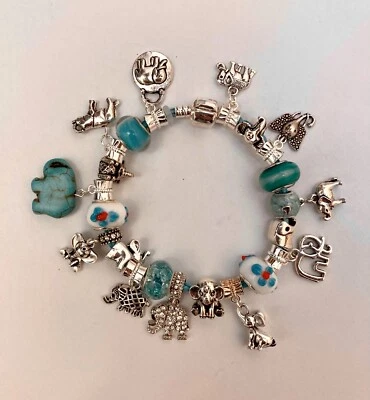 ELEFANTES~PULSERA CON ENCANTO~2 4U 2 elegir~Personalizar cuentas, colores, tamaño~Nuevo REGALO Foto 1 de 2