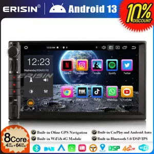 4+64GB Android 13 8-Core Autoradio DAB+ Universal 2 DIN Navi CarPlay WiFi BT 5.0 - Foto 1 di 24