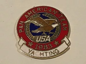 1983 Pan American Games Team USA Yachting Emaille Hut Weste Anstecknadel US Yacht - Bild 1 von 2