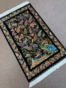 2.5 X 4 Feet Hand Knotted Natural Silk Tree of life SIGNED Area Rug 900+ KPSI - Picture 1 of 8