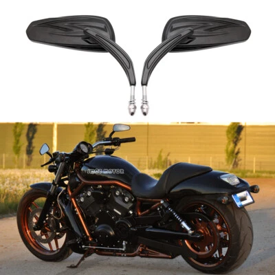 Espejos retrovisores tribales laterales personalizados negros para Harley Davidson Night Rod Special Foto 1 de 4