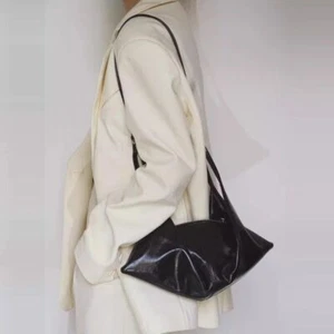 Bolso Bandolera Croissant Vintage Cuero Sintético Suave Cera de Aceite Bolso de Viaje - Imagen 1 de 16