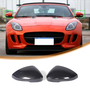 ABS Carbon Fiber Side Wing Mirror Cover Caps For Jaguar F-TYPE 2013-2025 - Picture 1 of 10
