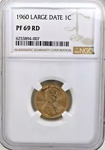 1960 Lincoln cents large date PF-69 RD - Picture 1 of 2