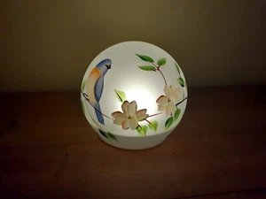 Gorgeous Hummingbird Handpainted Illuminated Frosted Glass Sphere With Timer - Picture 1 of 12