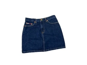 Tommy Hilfiger Tommy Jeans Kids Girls Denim Skirt Sz 12 Blue Jean Dark Wash - Picture 1 of 4