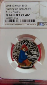 2018 Great Britain Silver 50 Pence Paddington Bear at the Station NGC PF 70 UC - Picture 1 of 9