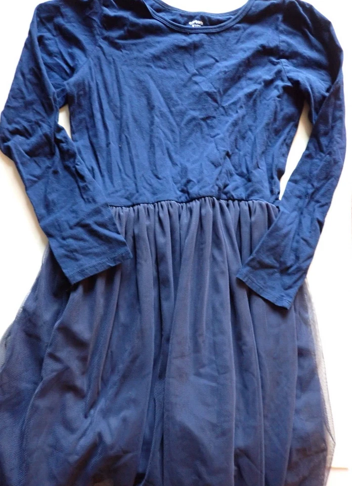 Vestido de Jersey Tutu Feminino Carter's Kid Tamanho 14 Manga Longa Azul Marinho - Imagem 1 de 4