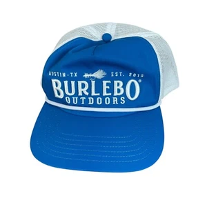 NEW Burlebo Outdoors Corded Mesh Trucker Hat Cap Blue Mens Snapback Adjustable - Picture 1 of 3