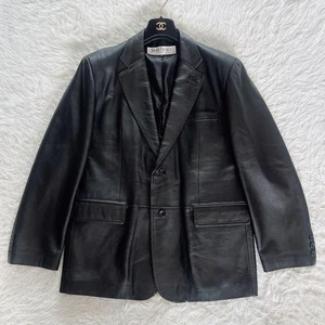 Balmain Black Leather Jacket Sheep Skin M Size Single Button 2B レディース - Picture 1 of 8