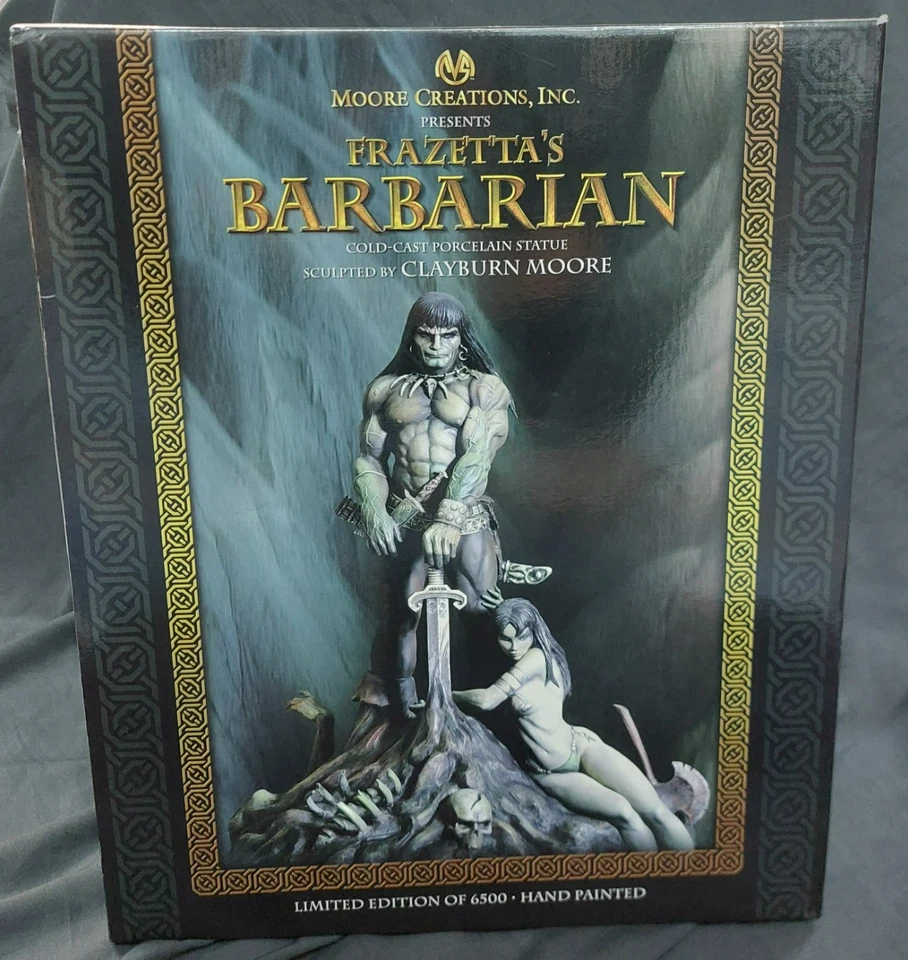 Estatua de porcelana fundida en frío Frazetta's Barbarian Moore Creations nueva en caja Foto 1 de 4