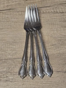 Oneida Oneidacraft Deluxe Chateau Stainless Flatware Set Lot Of 4 Dinner Forks - Picture 1 of 2