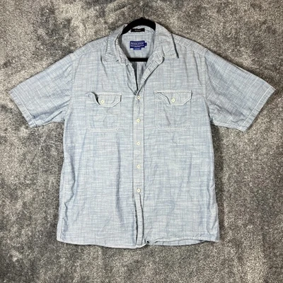 Pendleton Shirt Mens Large Blue Warren Short Sleeve Button Up Casual Cotton - Image 1 of 4