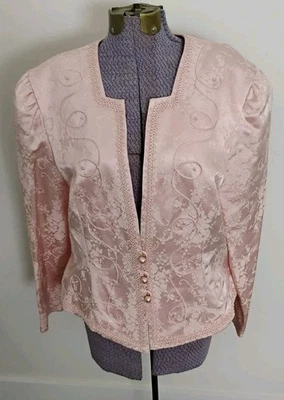 Chaqueta Jacquard Floral Rosa Colección Nah Nah Años 80 De Colección 14 16 18 Usada en Excelente Condición Retro Foto 1 de 4