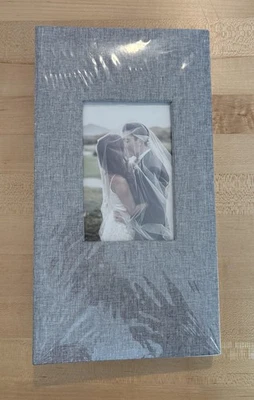 Photo Album Grey Fabric Cover 300 Pocket Picture Storage Keepsake Book - Image 1 of 4