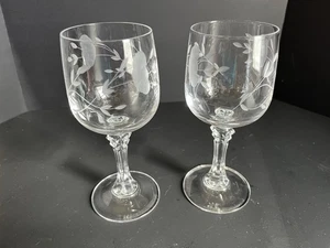2 zwei Princess House Heritage Bordeaux Kristall Weingläser Kelche 6" hoch - Bild 1 von 5