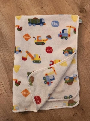 Circo White Construction Vehicles Baby Blanket Fleece Boy Bulldozer Target - Image 1 of 4