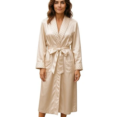 复古 Christian Dior 缎面长袍绗缝魅力好莱坞海报 M/L 美国 — 第 1/4 张图片