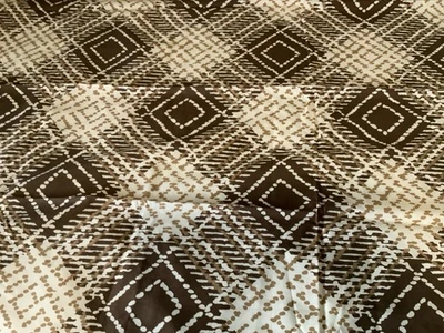 "Remanente de tela mod geométrica marrón crepitante vintage 44x80"" acrílico vibrante" Foto 1 de 2