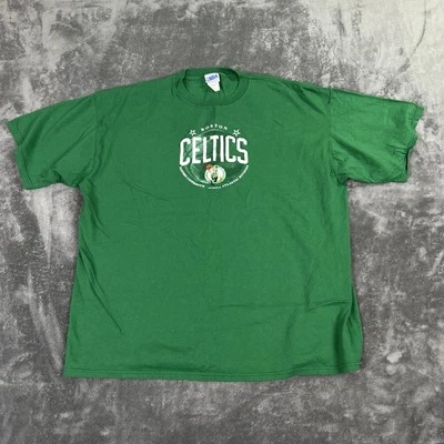 复古波士顿凯尔特人队 NBA 衬衫男式 XXL 绿色大中心标志 Y2K — 第 1/4 张图片