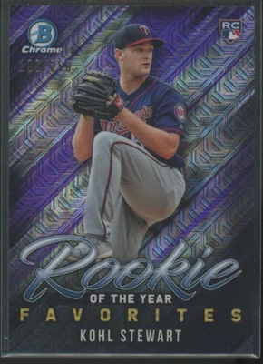 2019 Bowman Chrome Kohl Stewart #ROYF-12 Rookie Of The Year Fav. Purple /250 Foto 1 de 2