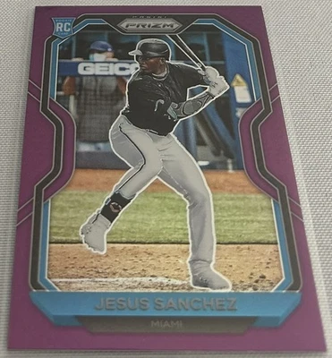 2021 Panini Prizm Baseball Jesus Sanchez Miami Marlins Tier II Purple Prizm RC - Image 1 of 4