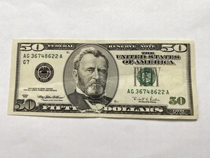 1996 $50 Bill Series AG Chicago In Extremely Fine Condition - Picture 1 of 8