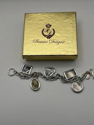  Pulsera Premier Designs Imagen Perfecta Marco de Fotos Tono Plateado Dije 7.5" Foto 1 de 3