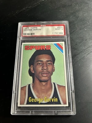 1975 Topps #233 George Gervin PSA 9 San Antonio Spurs Salón de la fama Foto 1 de 2