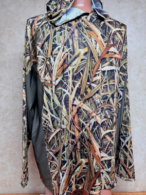 Bassdash Long Sleeve Hooded Shirt UPF 50 Shirt Mens 4XL Sawgrass Camo New w/Tag - Image 1 of 4