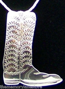 NAVAJO ESTATE BEN CHAVEZ STERLINGSILBER COWBOY-STIEFEL ANHÄNGER/BROSCHE HALSKETTE 18" - Bild 1 von 1