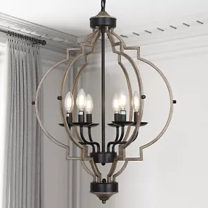 6 Light Chandelier Flush Mount Light Fixture Modern Ceiling Lamp For Living Room - Picture 1 of 11