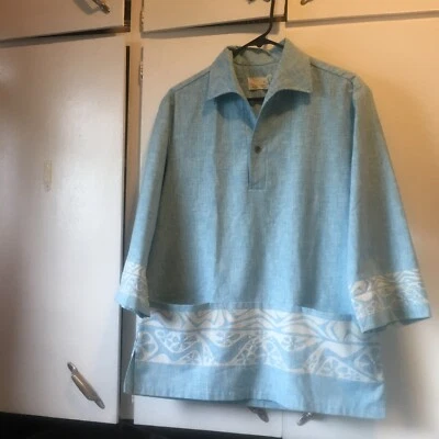 De Colección Años 70 Para Hombres McInerny Iolani Pullover Groovy Camisa Hawaiana Mangas 3/4 Talla Mediana Foto 1 de 4
